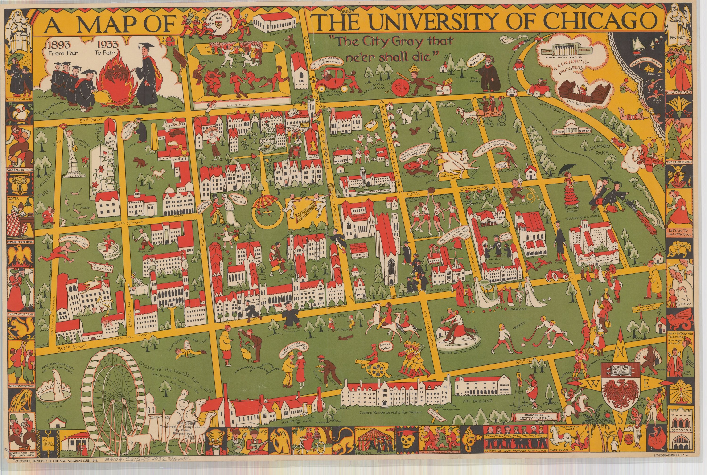 Pictorial Map of Campus - 1932