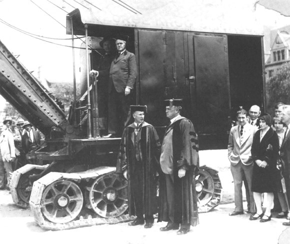 George Herbert Jones, Max Mason, and Henry Gordon Gale, groundbreaking for George Herbert Jones Laboratory, May 29, 1928