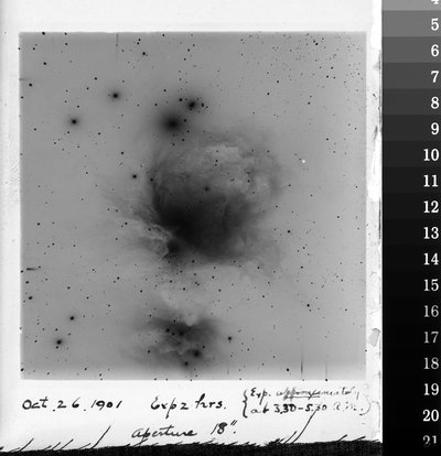 n astronomical image with handwriting beneath dated Oct. 26, 1901.
