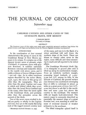 A typed page from the Journal of Geology.