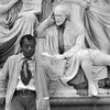 James Baldwin with Statues