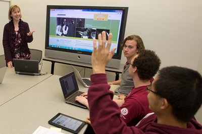 Students in Library training session