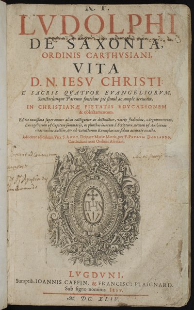 Vita D. N. Jesu Christi by Ludolphus of Saxony
