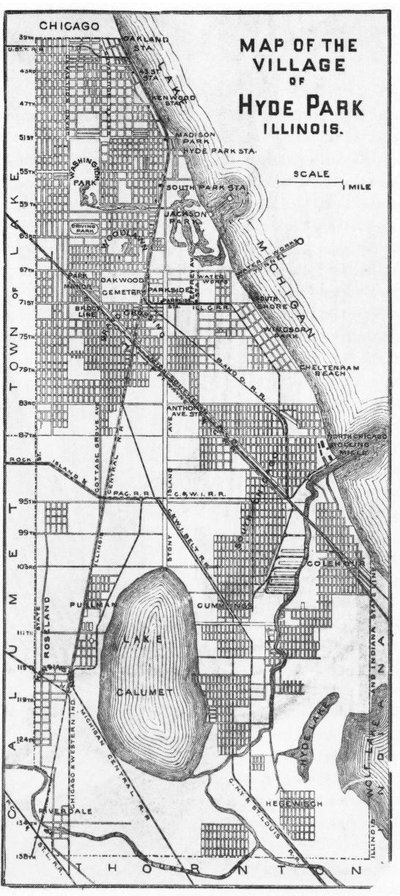 Map of the Village of Hyde Park, Illinois, 1888