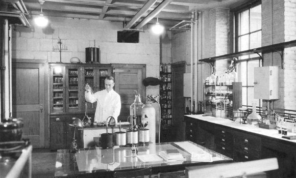 Photograph of McClean in his laboratory