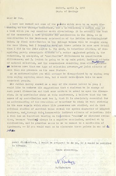 A typewritten note.