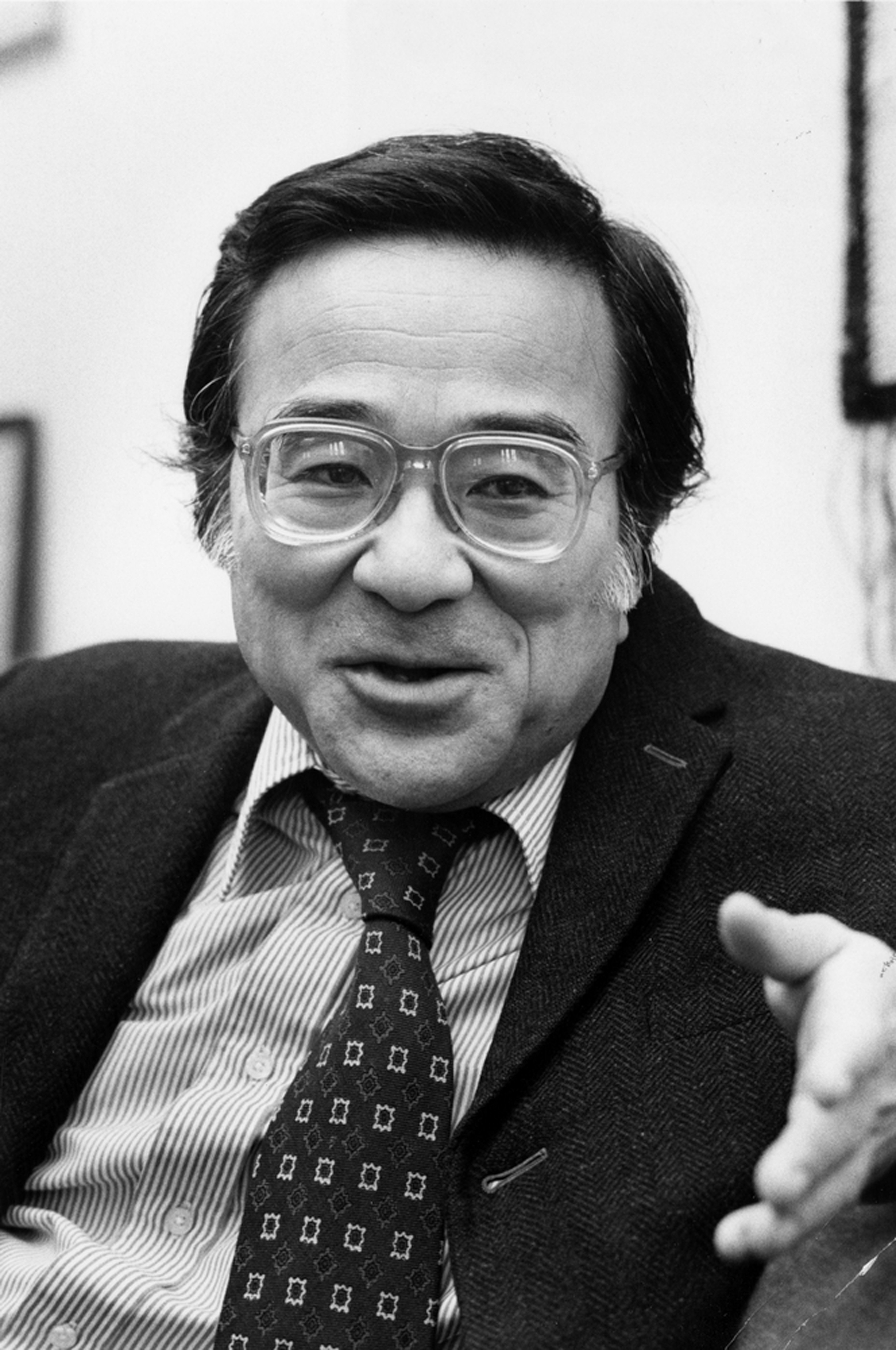 A black and white portrait of Tetsuo Najita