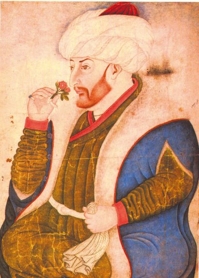 Ottoman sultan Mehmed II with a rose