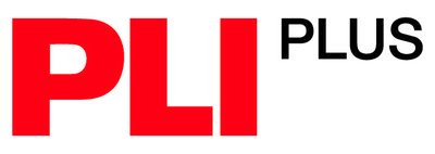 PLI is written in red, capitalized, bold letters. Plus is written in smaller, capitalized, black letters.