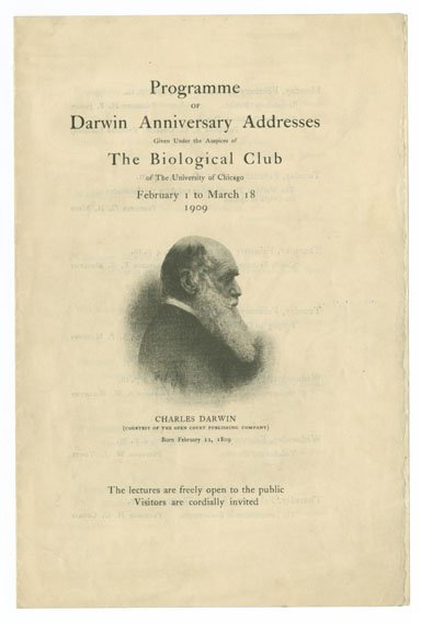 A program with a picture of Darwin.