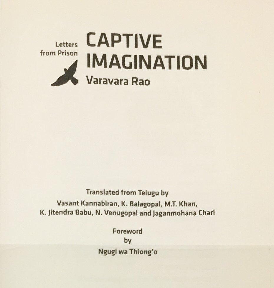 Title page with bird motif and the title (Captive Imagination) inscribed in all-caps sans-serif font.