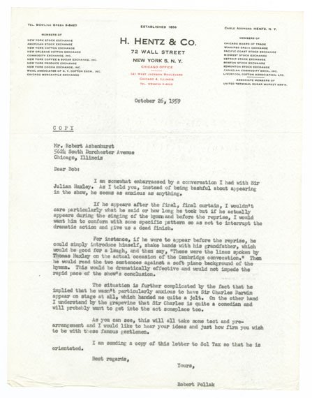 A typewritten note.