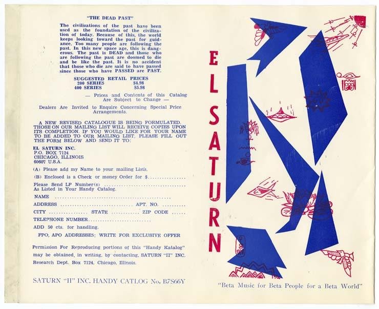A record catalog with a mail-in page to submit orders.