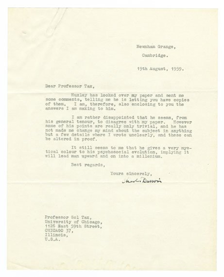 A typewritten note.