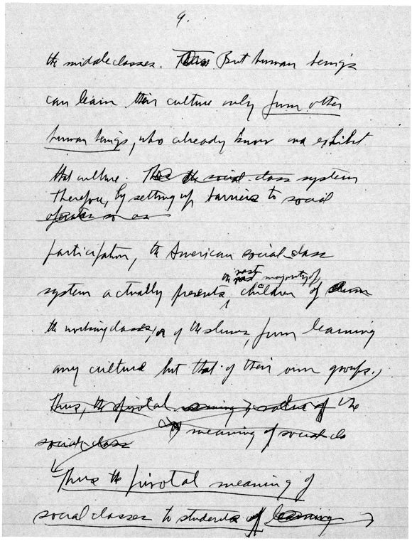"Social Class and Color Differences in Child Rearing," manuscript, 1945