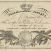 Certificate of membership in American Colonization Society