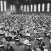 Students take Placement Tests at the University of Chicago Field House,  1945.