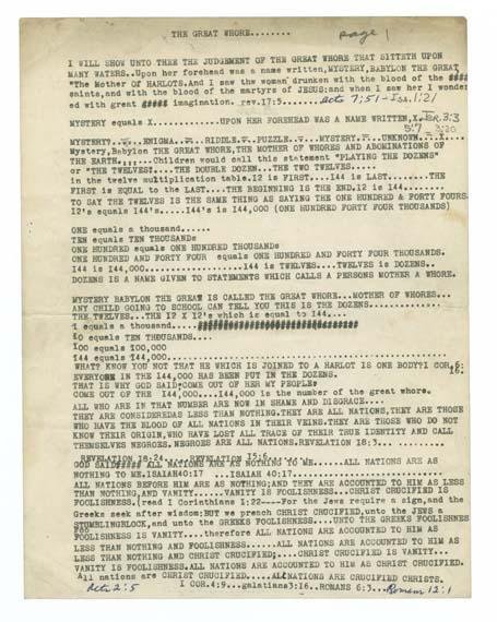 A typed sheet.