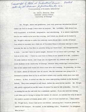 A typed speech.