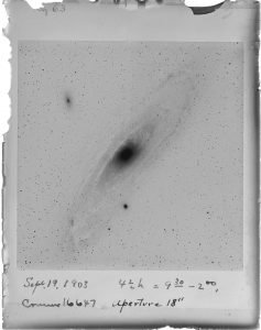 An astronomical image with handwriting beneath, dated Sept 19, 1903