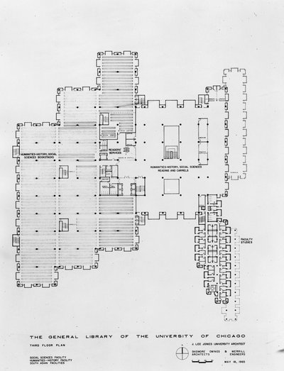 Floor plan for the third floor of Regenstein Library