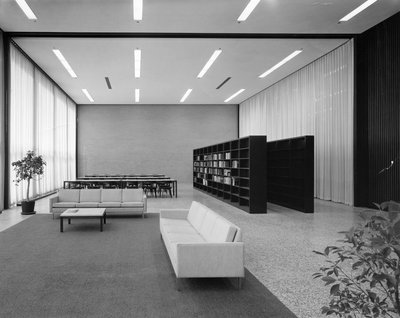 Interior view of the reading area of SSA Library