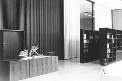 Checkout desk at the Social Work Library