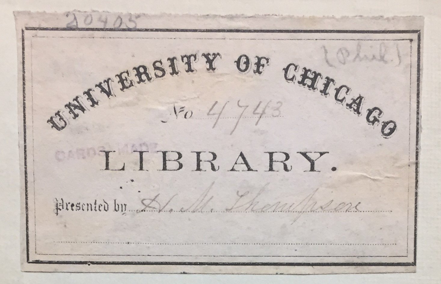 old University standard bookplate