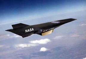 A plane with "NASA" on its wing flies above earth.
