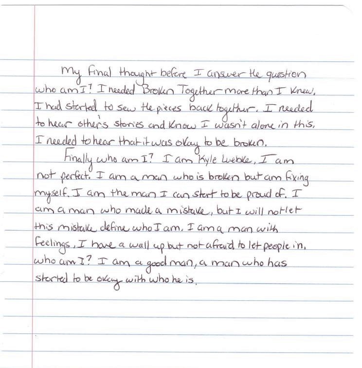 screen shot of hand written letter