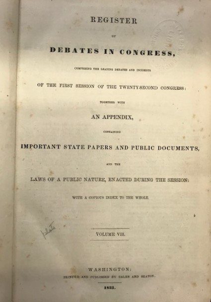 title page of government document