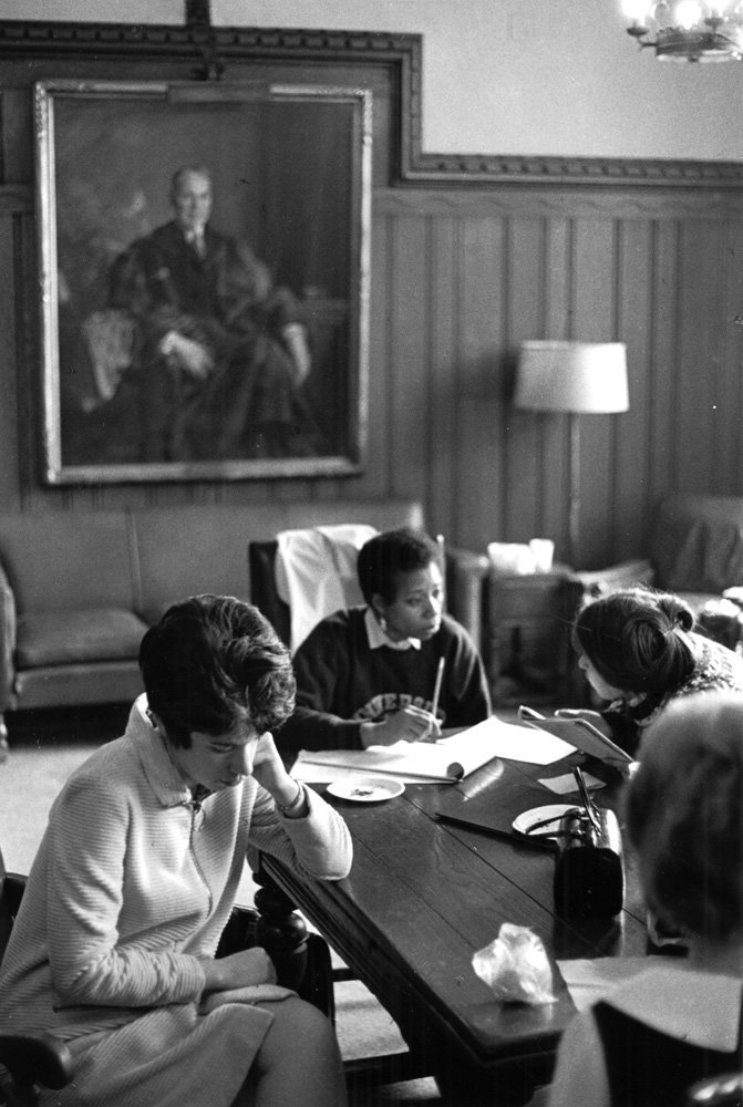 Photo of students in the Eckhart Hall tea room
