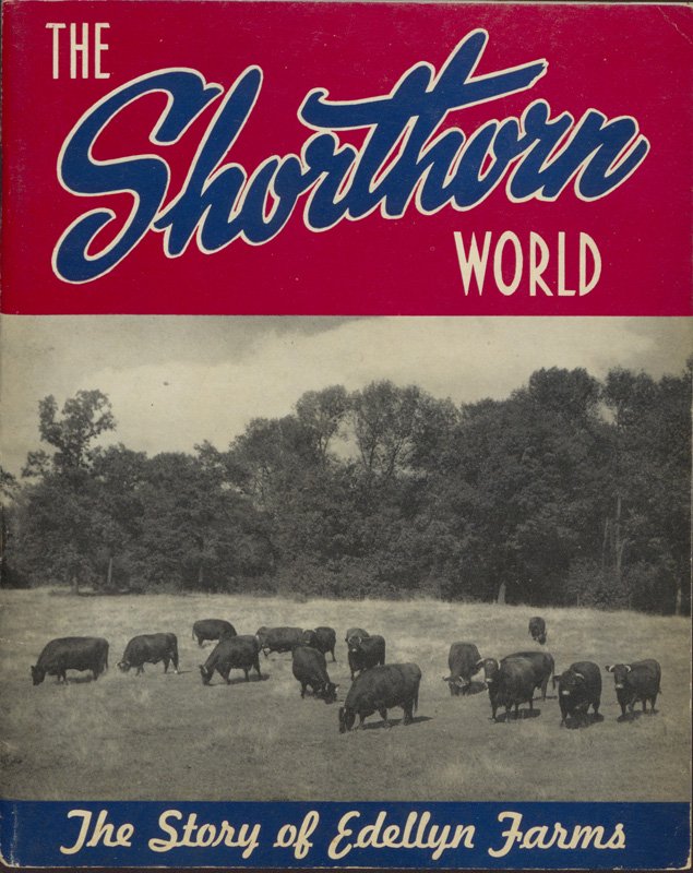 The cover includes a black-and-white image of cattle grazing in a field at Edellyn Farm.